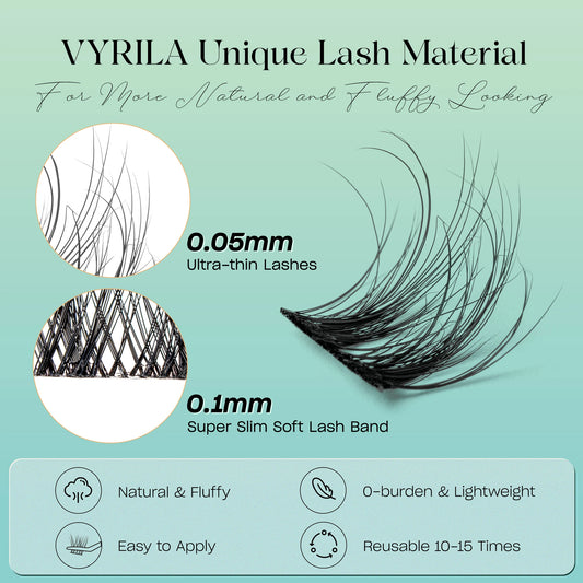 3D Wispy Lash Clusters 0.05mm Individual Lashes