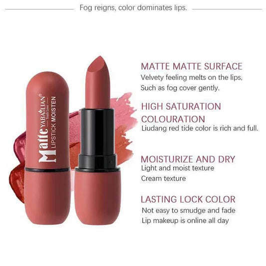 Velvet Lip Color, Smooth, Waterproof, Long-Lasting Color Lip Makeup
